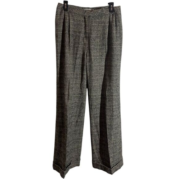 IRENE VAN RYB Wool Plaid Tapered Slim Pants Womens Size 42 (US L) Gray - Picture 1 of 8